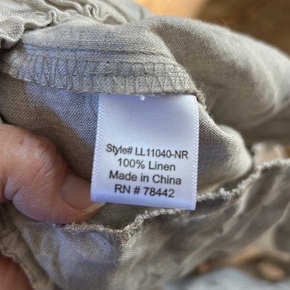 Allen Allen Boho Linen Drawstring Pants NWT - Picture 7 of 8